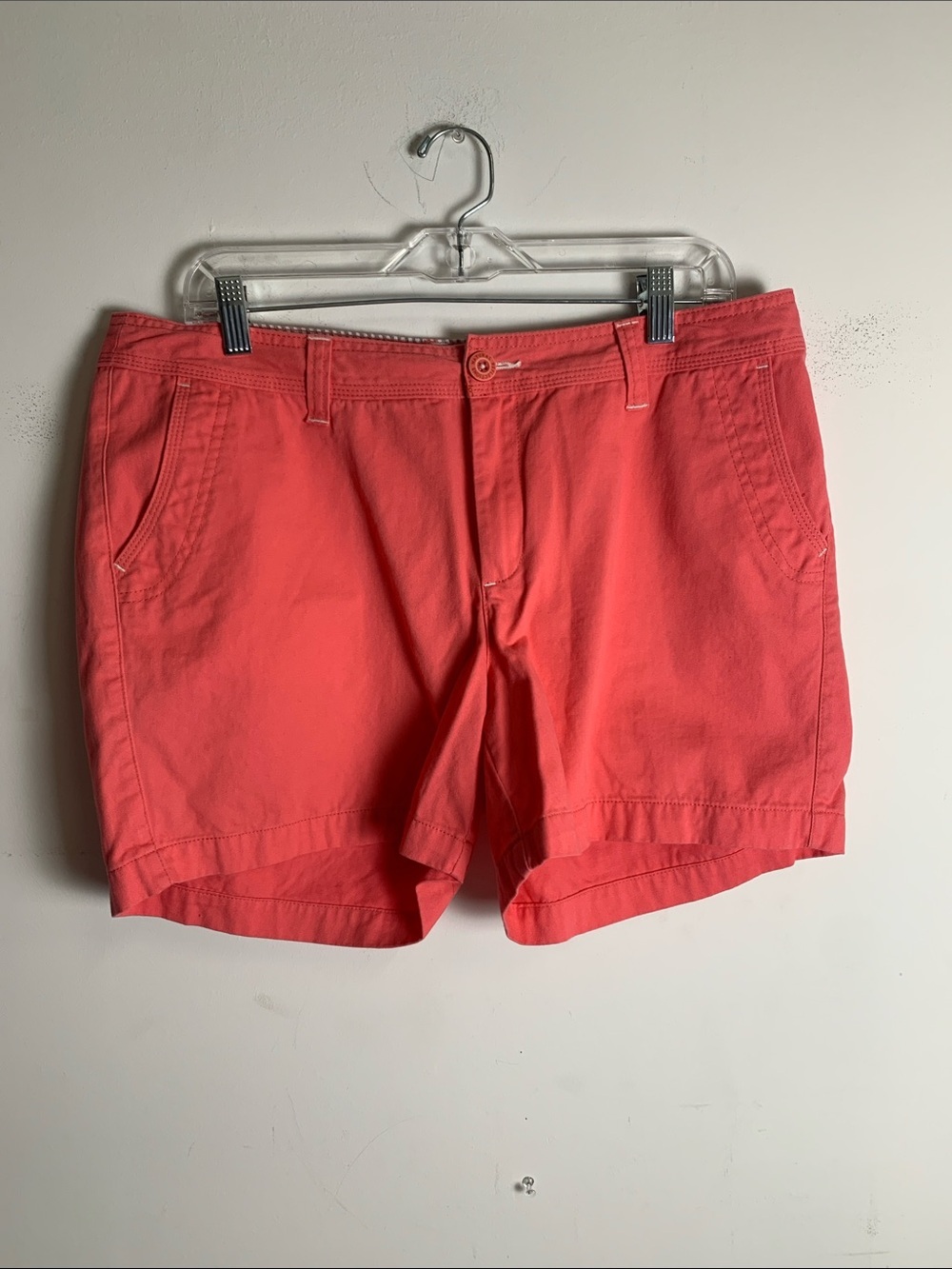 Natural Reflections Coral Pink Mid-Rise Bermuda Shorts